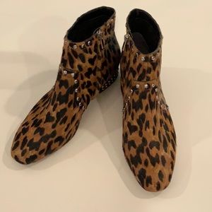 Leopard Genuine Calf Hair Booties